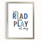 Let’s Read and Play Typography Art – Kids Room Wall Decor