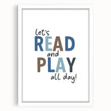 Let’s Read and Play Typography Art – Kids Room Wall Decor
