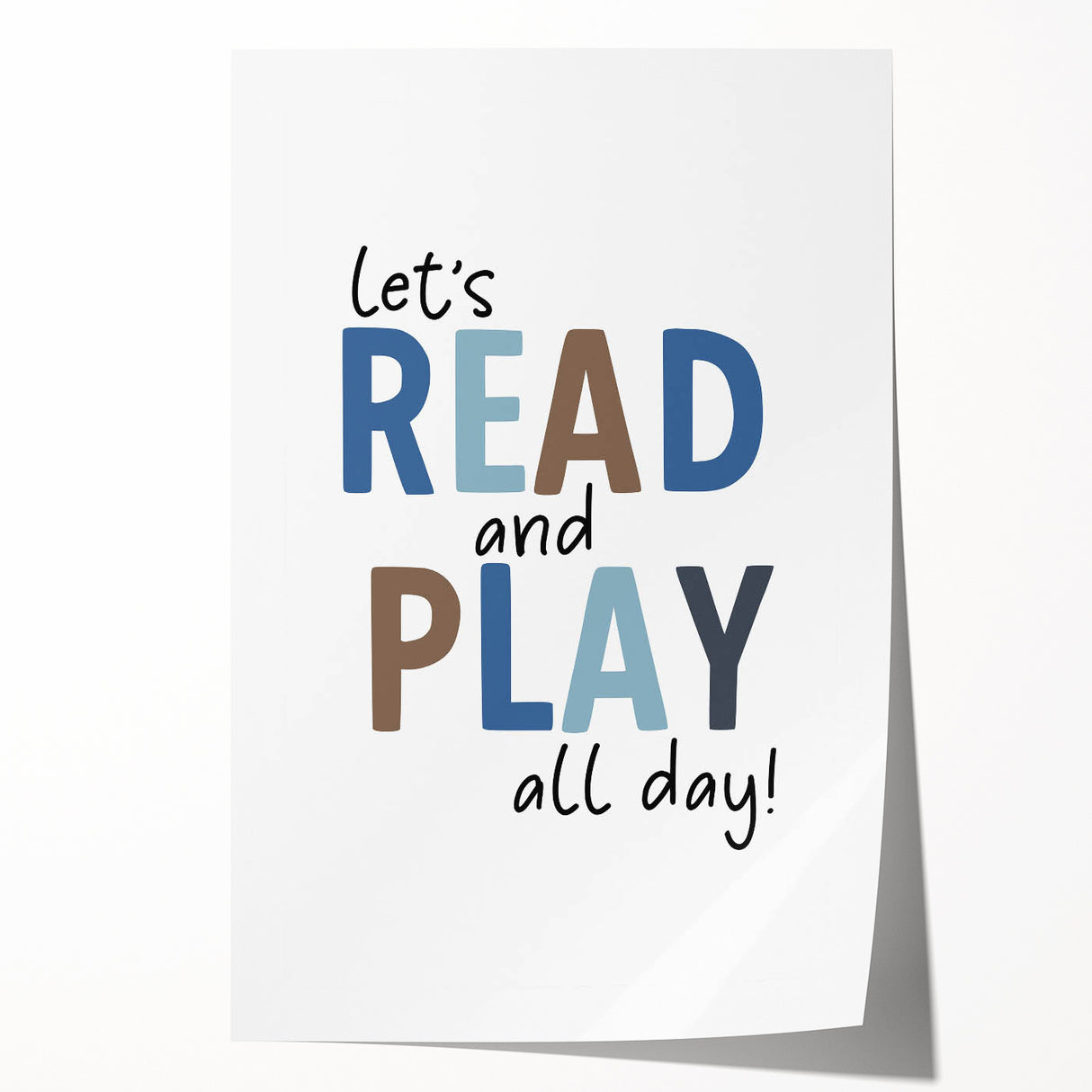 Let’s Read and Play Typography Art – Kids Room Wall Decor