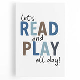 Let’s Read and Play Typography Art – Kids Room Wall Decor