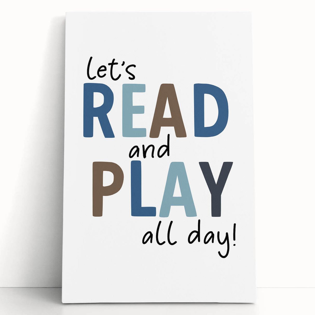 Let’s Read and Play Typography Art – Kids Room Wall Decor