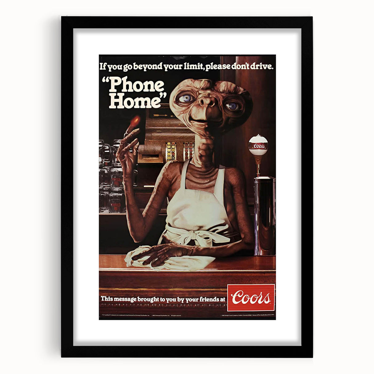 Coors Beer Retro Poster - E.T. "Phone Home" Vintage Ad Art