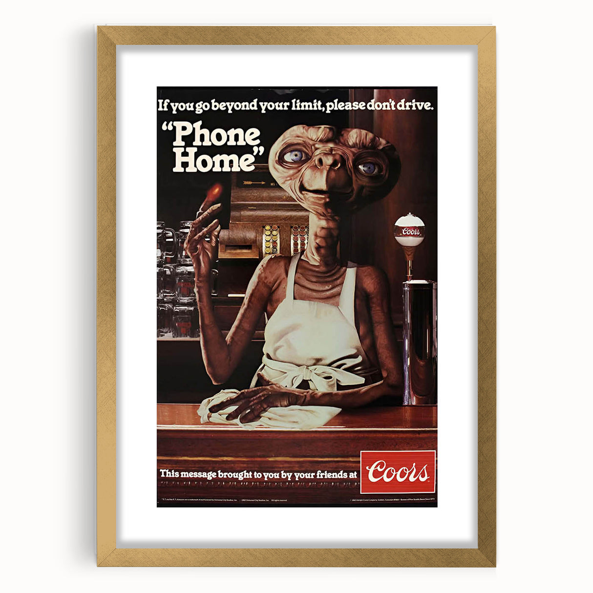 Coors Beer Retro Poster - E.T. "Phone Home" Vintage Ad Art
