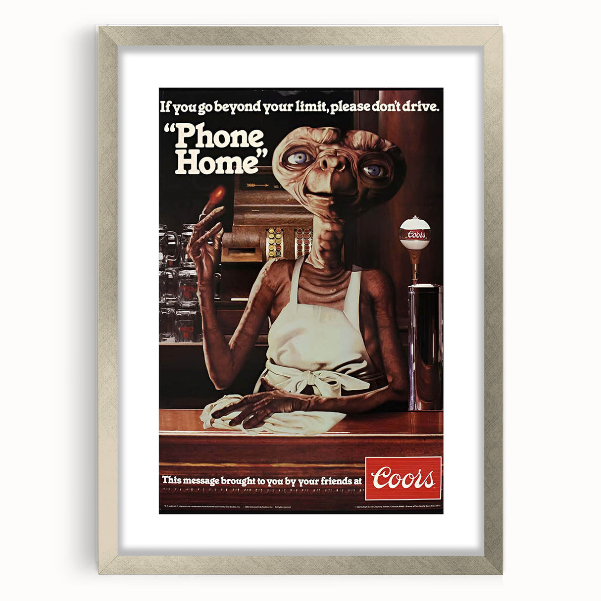 Coors Beer Retro Poster - E.T. "Phone Home" Vintage Ad Art