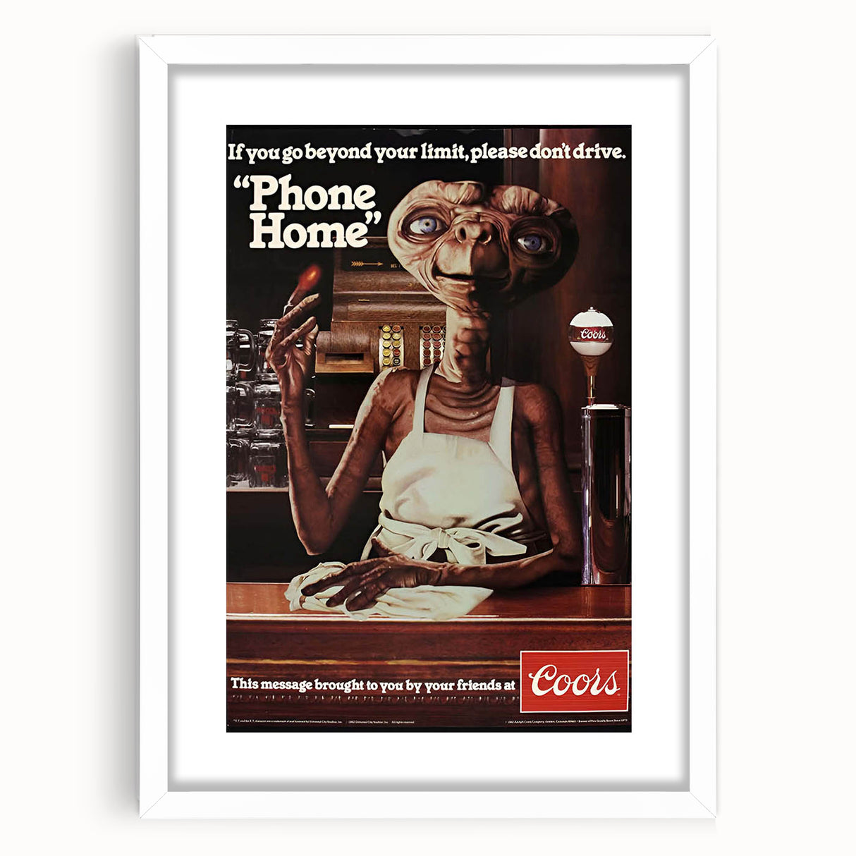 Coors Beer Retro Poster - E.T. "Phone Home" Vintage Ad Art