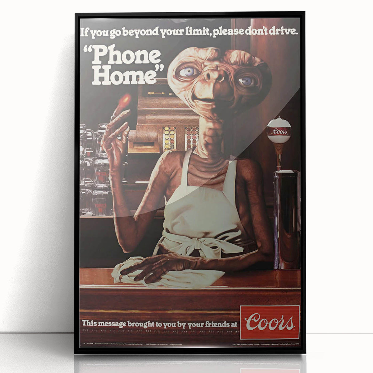 Coors Beer Retro Poster - E.T. "Phone Home" Vintage Ad Art