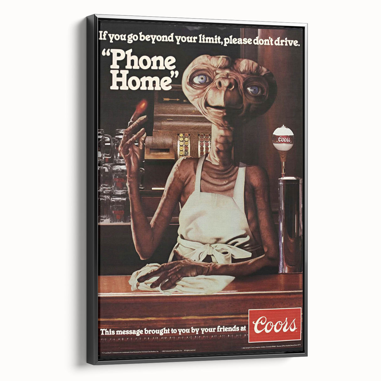 Coors Beer Retro Poster - E.T. "Phone Home" Vintage Ad Art