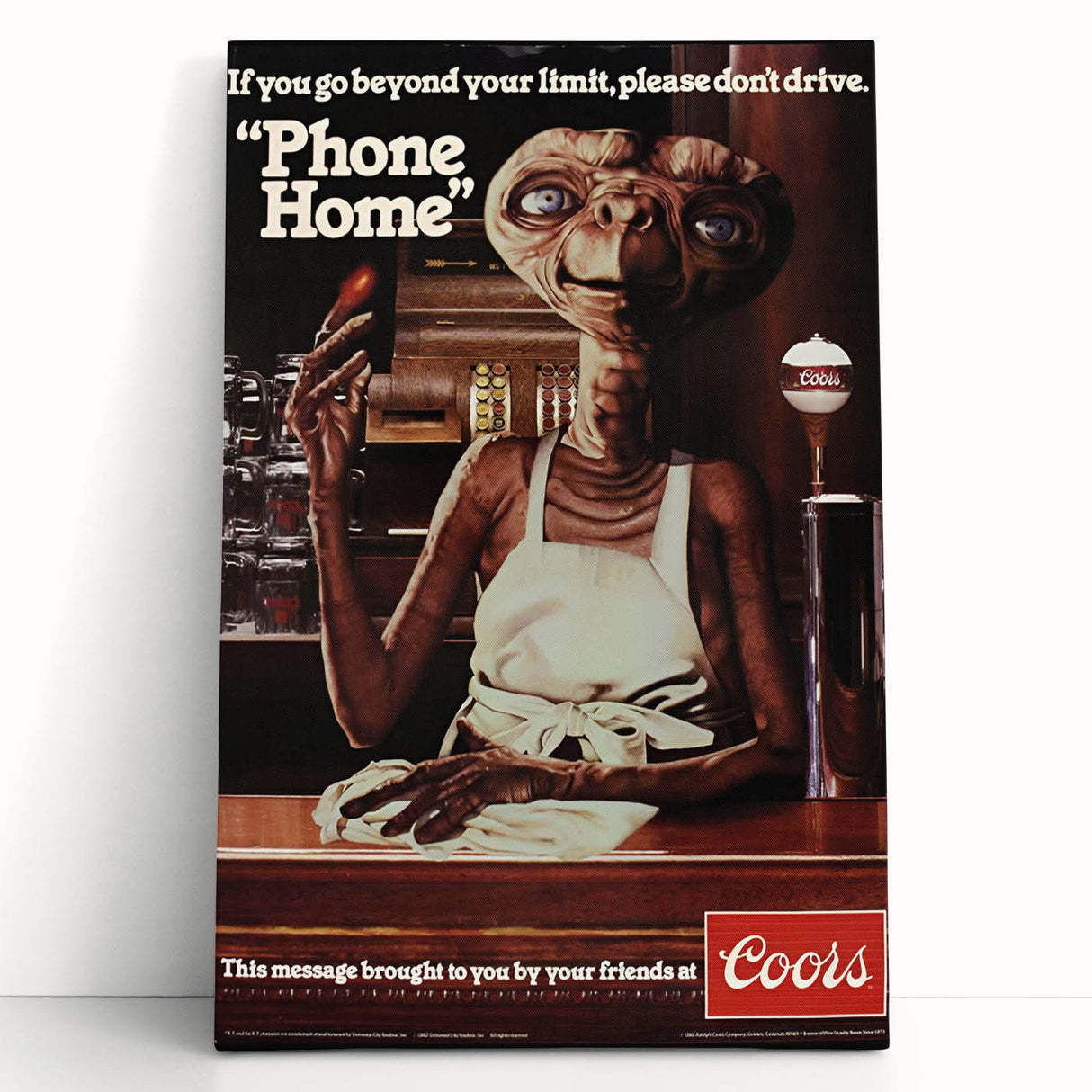 Coors Beer Retro Poster - E.T. "Phone Home" Vintage Ad Art