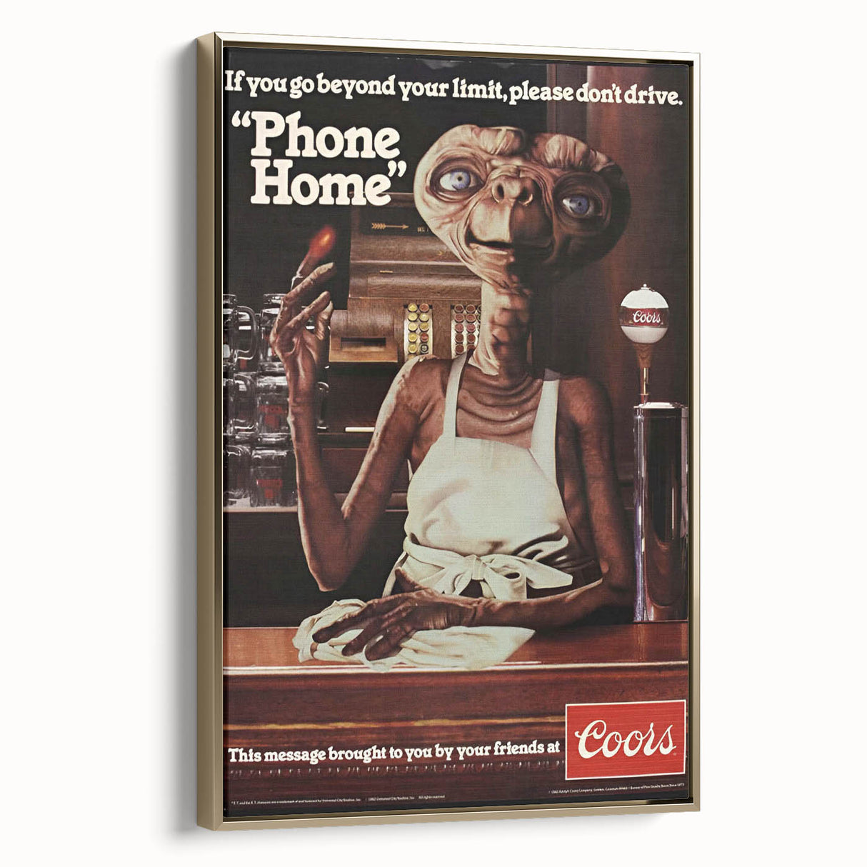 Coors Beer Retro Poster - E.T. "Phone Home" Vintage Ad Art
