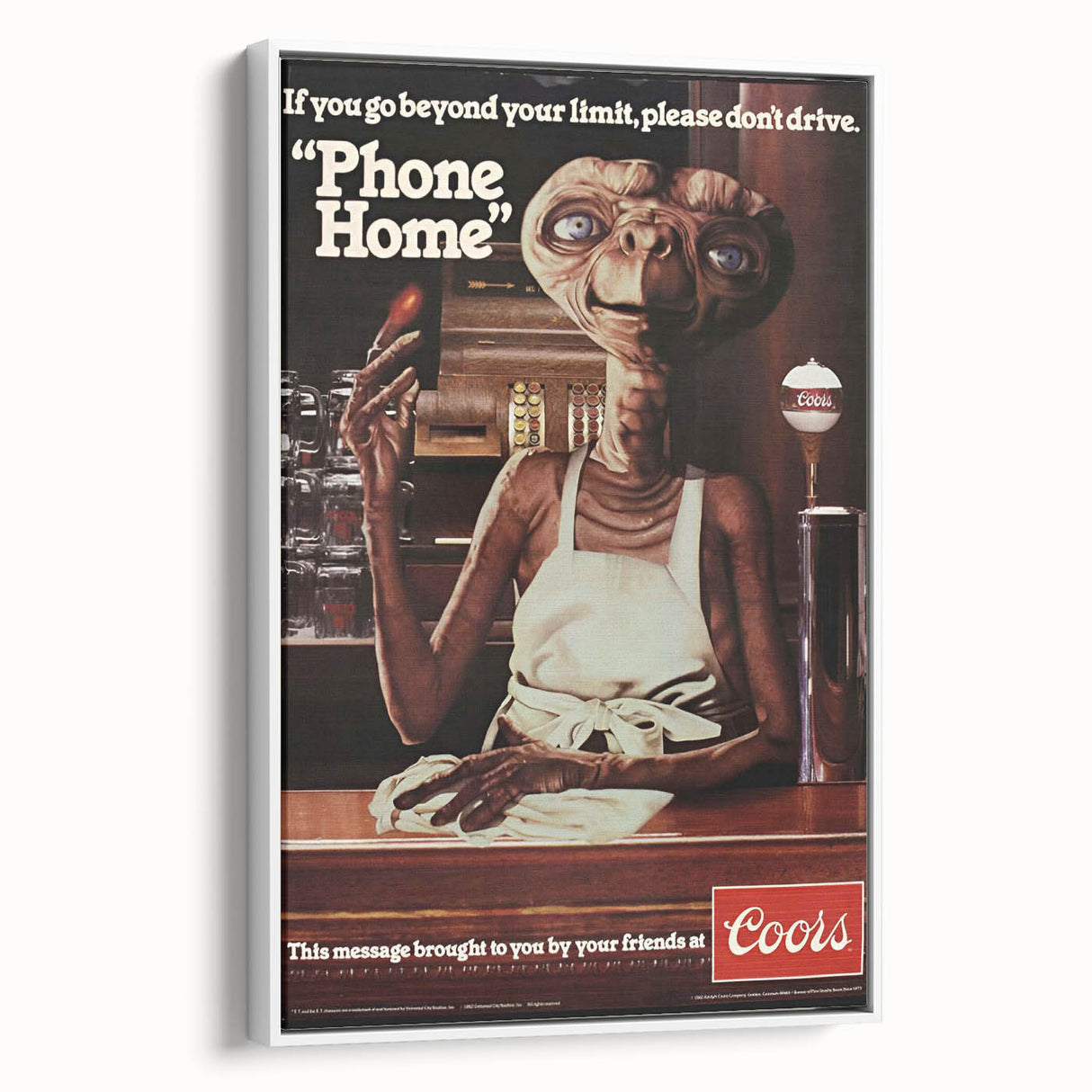 Coors Beer Retro Poster - E.T. "Phone Home" Vintage Ad Art