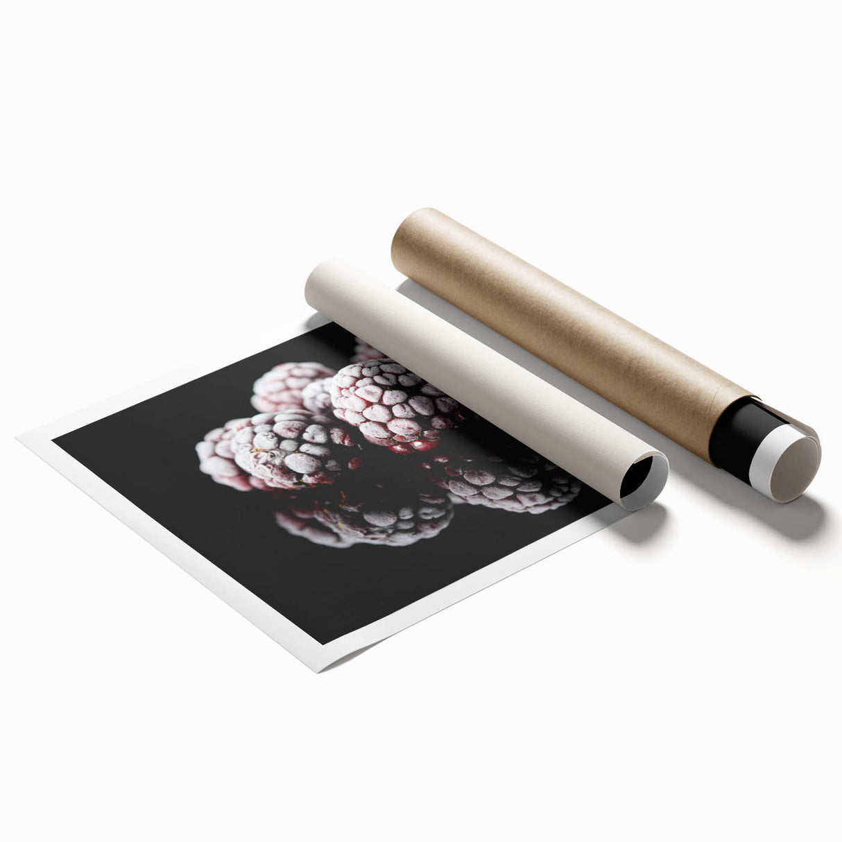 Frozen Blackberry Art – Elegant Food Photography Kitchen Print