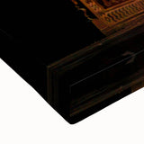 Black and white landscape art painting of a serene Indian scenery on stretched canvas, ideal for bedroom decor.