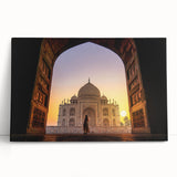 Black and white stretched canvas of a scenic Indian landscape, ideal for kitchen wall art or bedroom decor.
