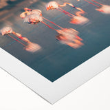 Art Deco poster featuring a serene Cyprus landscape in muted green and blue tones on rolled canvas.