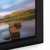 Extra large black wall art featuring a textured depiction of Cumbria, England, with vibrant colors on framed canvas.