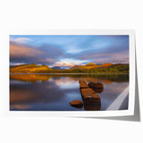 Extra large rolled print of a Cumbrian landscape with vibrant green fields and subtle floral elements.