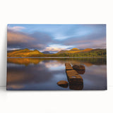Black and white photograph of Cumbria's landscape on stretched canvas, ideal for kitchen wall art.