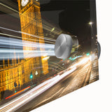 Acrylic print of a large abstract depiction of London with mid-century modernist influences, ideal for dining room art.