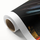 Art deco poster of London scenery in pastel shades on rolled canvas, ideal for nursery wall art.