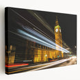 Large canvas print of London skyline in muted gray and blue tones, suitable for kitchen wall art.