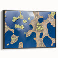 Black and white framed canvas of a vintage Estonian landscape, ideal for bedroom wall decor.