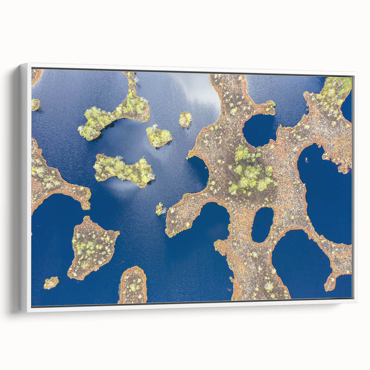 Vintage poster art of a colorful European Estonian landscape on an extra large framed canvas, ideal for living room decor.
