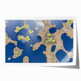 European countryside floral scene on rolled canvas, in soft earth tones, ideal for dining room wall art.