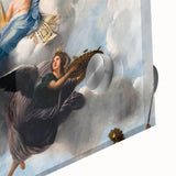 Large abstract wall art depicting the Paris skyline in muted gray and blue tones on acrylic glass.