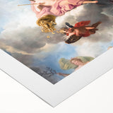 Art deco poster of Paris scenery in pastel shades on rolled canvas, suitable for dining room wall art.