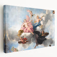 Paris cityscape on stretched canvas featuring muted earth tones, ideal for kitchen wall art.