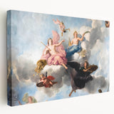 Paris cityscape on stretched canvas featuring muted earth tones, ideal for kitchen wall art.