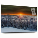 Large abstract wall art of a European scenery in Latvia, rendered in muted earth tones on acrylic glass.