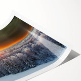 Extra large wall art featuring line art flowers in monochrome, printed on rolled canvas.