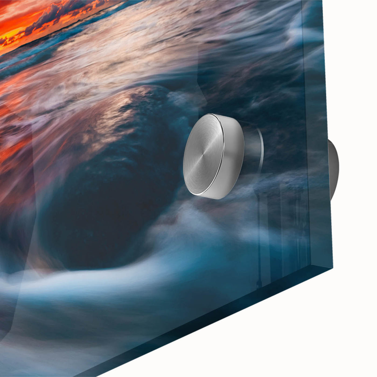 Large abstract wall art featuring a mid-century modernist scenery of Lithuania in muted earth tones, acrylic print.