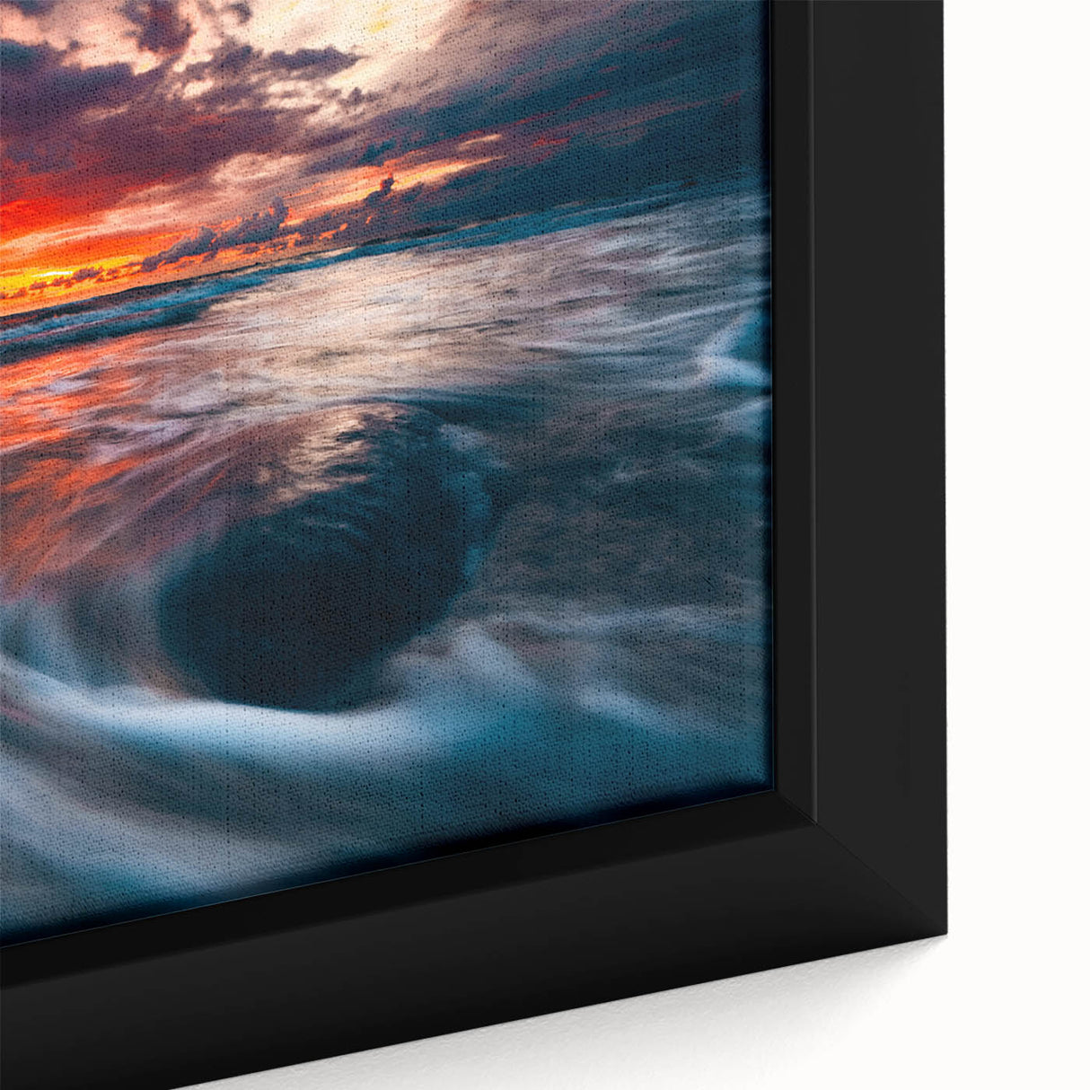Extra large framed canvas depicting a textured, colorful European scenery, ideal for living room decor.