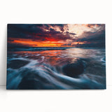 Black and white photograph of a European landscape on stretched canvas, suited for kitchen wall art.