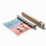 Extra large rolled print of a serene Yucatan landscape with vibrant florals, ideal for bathroom or living room decor.