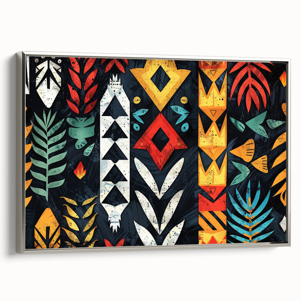 Framed canvas landscape art painting depicting a colorful Fiji scenery, ideal for enhancing a living room's ambiance.
