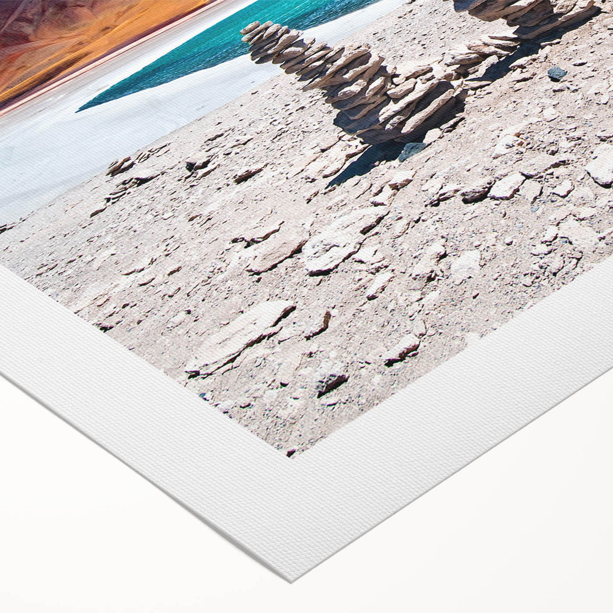 Art deco poster featuring a serene Bolivian landscape in pastel shades on rolled canvas, ideal for dining room wall art.