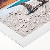 Art deco poster featuring a serene Bolivian landscape in pastel shades on rolled canvas, ideal for dining room wall art.