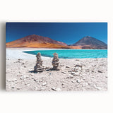 Large black and white photograph of Bolivian landscape on stretched canvas, ideal for kitchen wall art.