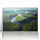 Art deco poster of a Brazilian landscape in pastel shades, framed acrylic, ideal for nursery wall art.