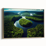 Framed canvas featuring a vintage-style Brazilian landscape in muted gold and black tones, ideal for bedroom wall art.