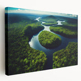 Large stretched canvas featuring a vibrant scene of the Brazilian landscape, ideal for kitchen wall art.