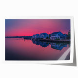 Rolled print of Connecticut scenery with vibrant green landscapes and soft sky, ideal for dining room wall art.