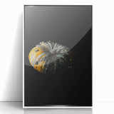 Art deco poster of a stylized fall scene in orange and brown tones, framed acrylic, ideal for nursery wall art.