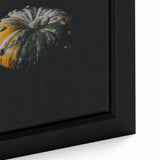 Black wall art depicting a textured, colorful abstract design on a large framed canvas, ideal for living room decor.