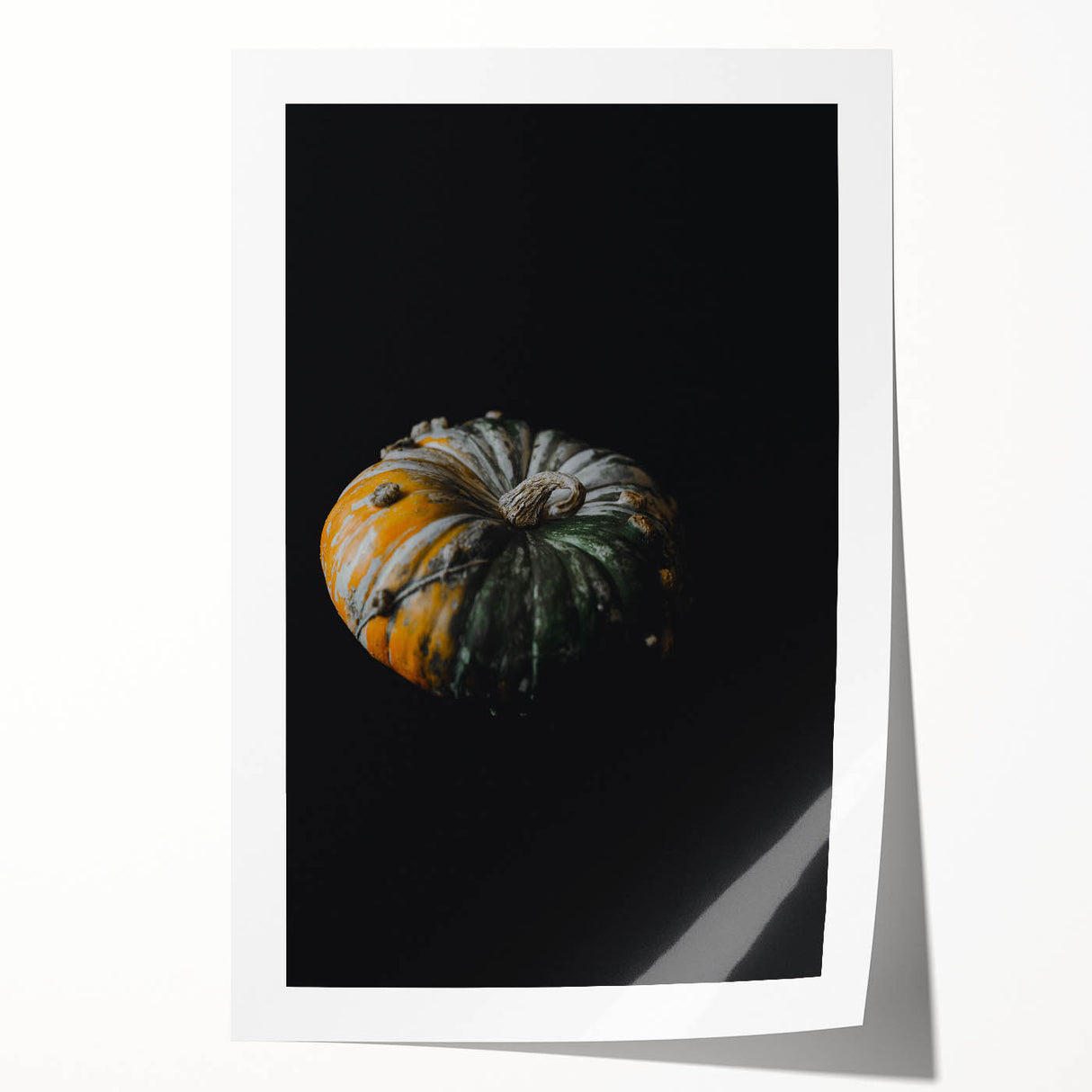 Extra large rolled print of autumnal floral art in warm orange and red tones, ideal for dining room wall decor.