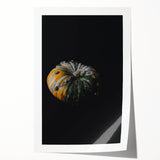 Extra large rolled print of autumnal floral art in warm orange and red tones, ideal for dining room wall decor.