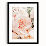 Abstract art print featuring colorful, textured brushstrokes on a large canvas, framed in black, ideal for living room decor.